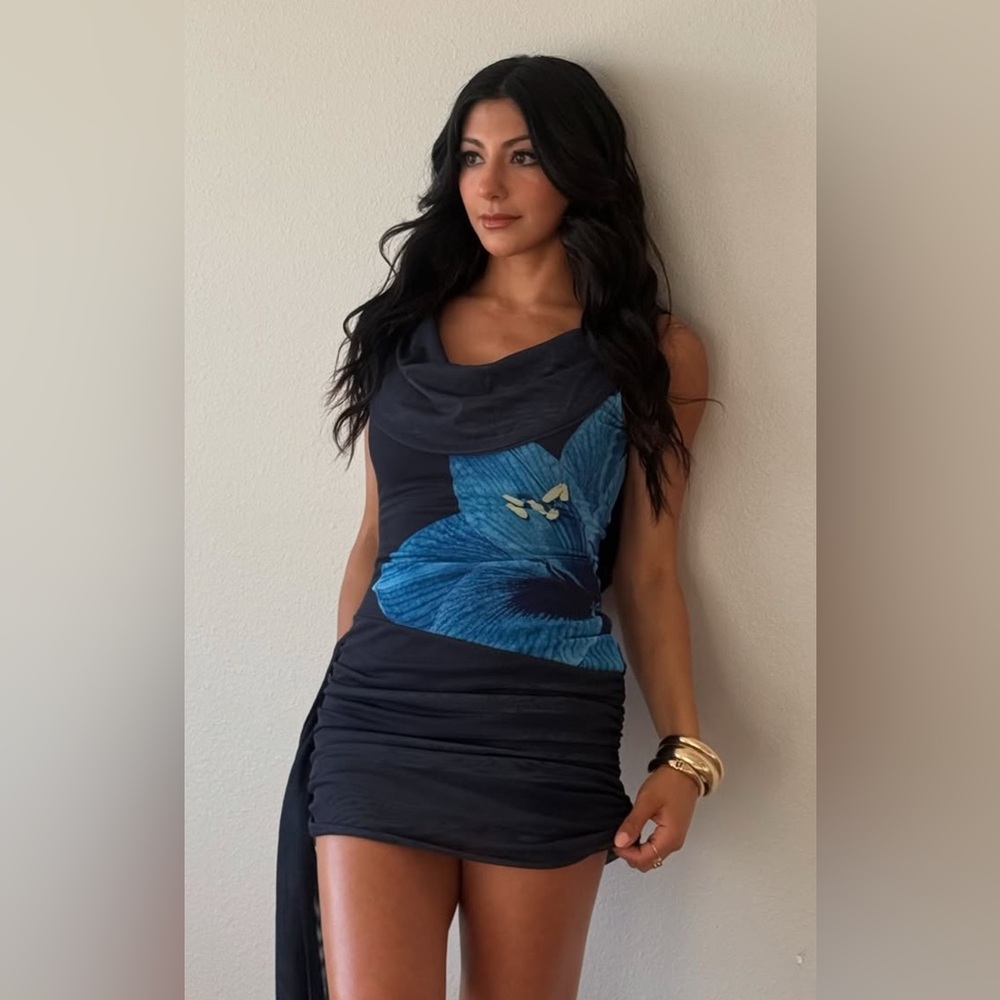 Blue mini dress